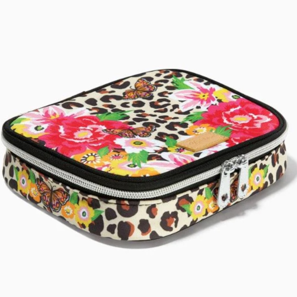 Brighton Garden Spots Floral and Leopard Jewelry Case